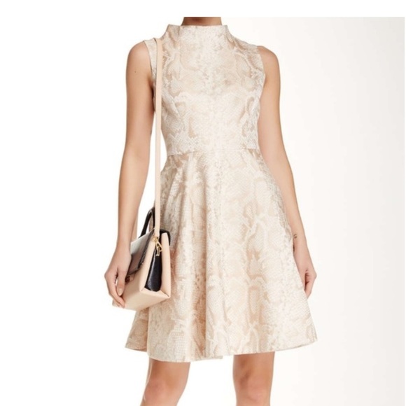 TED BAKER Azraa Snake Jacquard Dress Size 6 - Picture 1 of 6